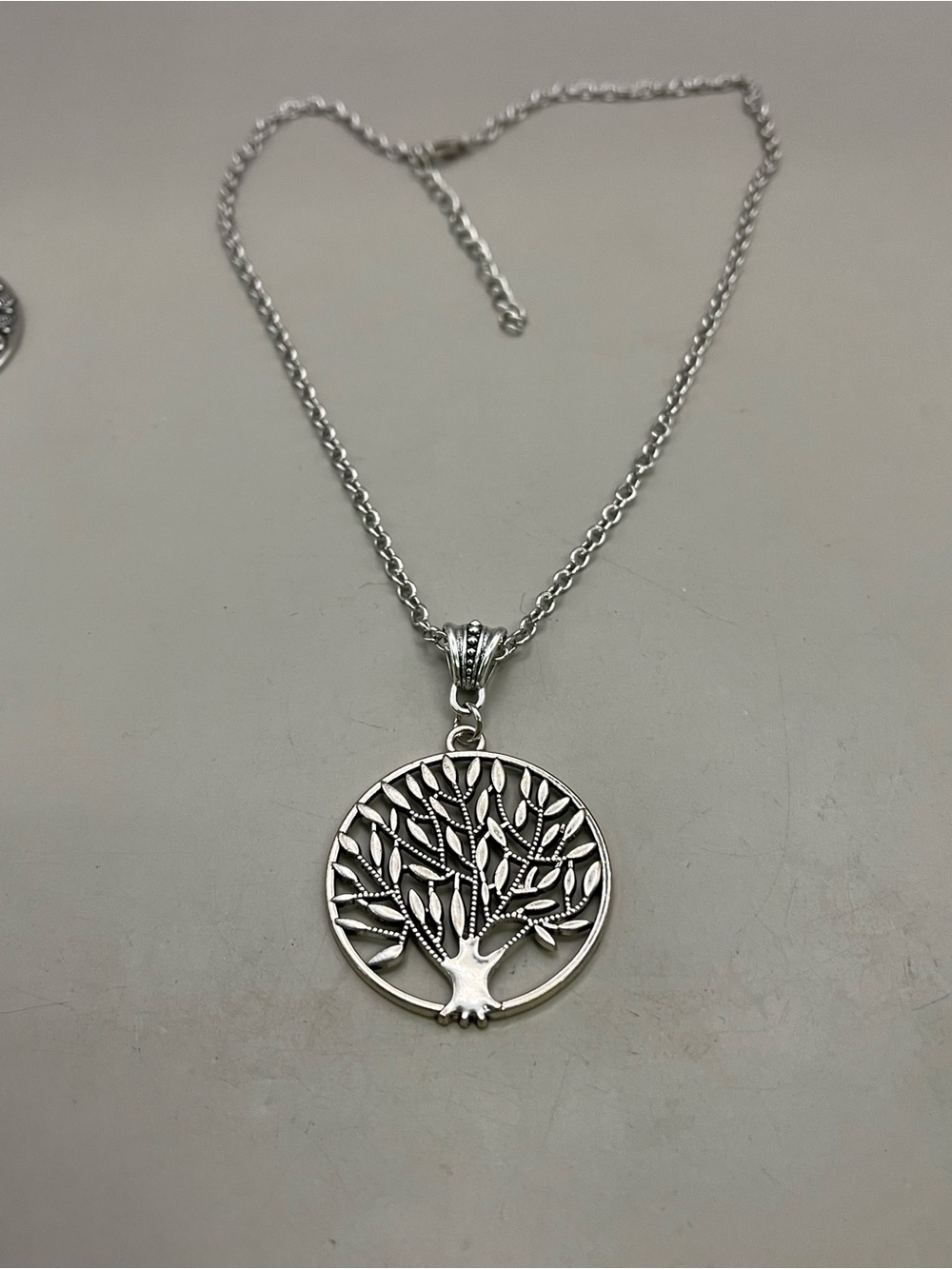 Silver Tone Tree of Life Pendant Necklace | Boho Spiritual Statement Charm - Picture 2 of 6